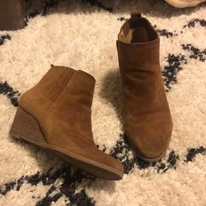 tan wedge booties